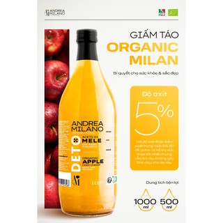 Giấm Táo Detox Milan Andrea Milano Organic Apple Cider Vinegar With The Mother