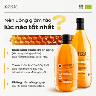 Giấm Táo Detox Milan Andrea Milano Organic Apple Cider Vinegar With The Mother