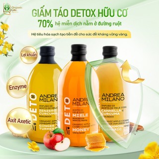 Giấm Táo Detox Milan Andrea Milano Organic Apple Cider Vinegar With The Mother