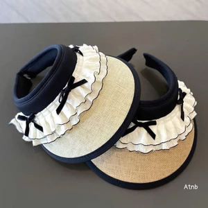 👒 Mũ Nửa Đầu Viền Bèo Nơ Xinh – Phong Cách Thanh Lịch, Chống Nắng Hiệu Quả