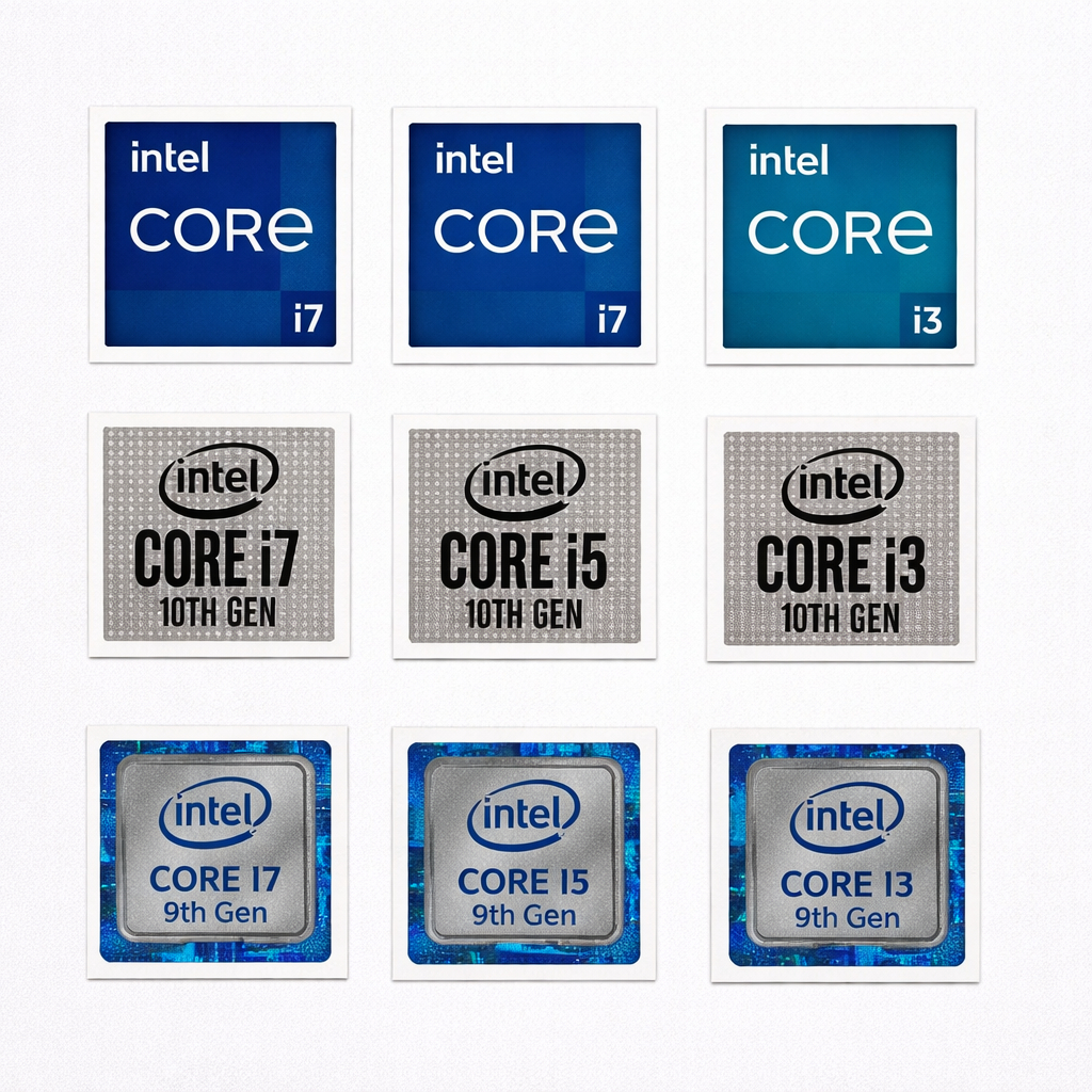 Tem dán logo Intel Core i3 i5 i7 tổng hợp, sticker trang trí laptop máy ...