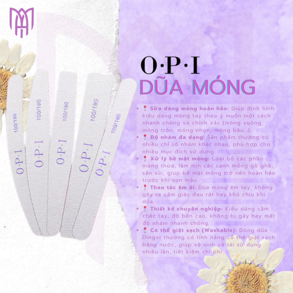 [Mua5Tặng1] Dũa Móng Đẹp OPI - Tạo Form Móng, Phá Gel, Phá Bột - Nhiều Mẫu, Chuyên Nghiệp
