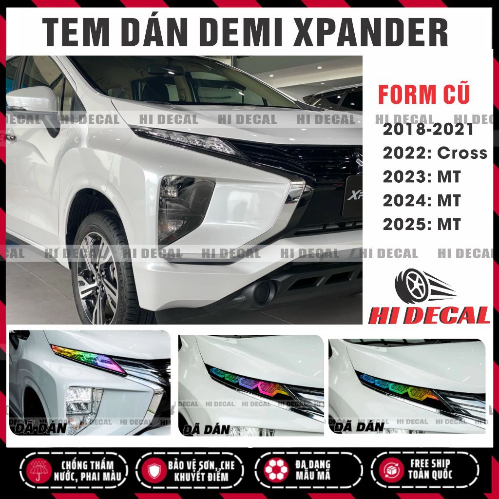 Tem dán đèn Xpander 2019 - 2024 form cũ (1 cặp). decal đổi màu đèn Xpander chống nước bền màu