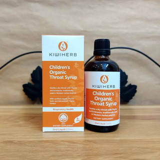Siro ho khan, đau rát, viêm họng, cảm cúm Kiwiherb Children's Organic Throat Syrup cho bé từ 0 tháng -12 tuổi (100ml)