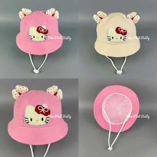 [ 6 tháng - 18 tháng ] Nón tai bèo HELLO KITTY cho bé Gái - Mũ vành thêu hello KITTY đi học đi chơi trẻ em pigshop