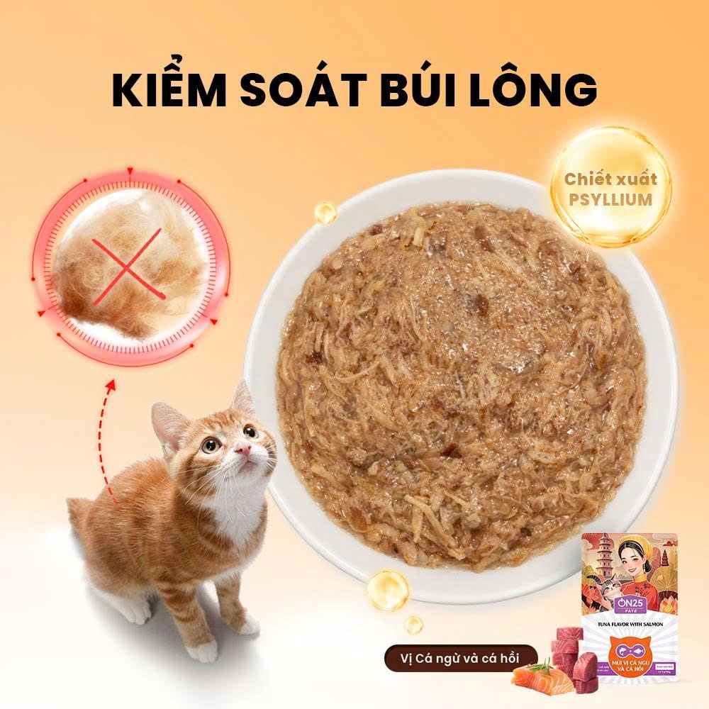 [Thùng 48 Gói] Pate Cho Mèo ON25 PATE 80g Thịt Thật Dinh Dưỡng, Chăm Sóc Da Lông Bóng Mượt