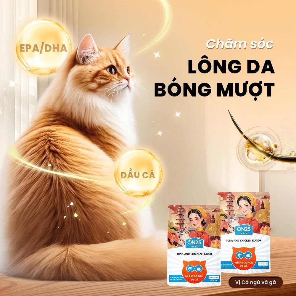 [Thùng 48 Gói] Pate Cho Mèo ON25 PATE 80g Thịt Thật Dinh Dưỡng, Chăm Sóc Da Lông Bóng Mượt