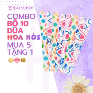 Set 10 Dũa Móng Đẹp Hoa Hòe Mary Artistry - Tạo Form Móng, Phá Gel, Phá Bột - Nhiều Mẫu