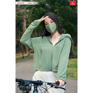 (Có sẵn)6NHF01 Áo Chống Nắng Nữ Cardina Sợi Lạnh UPF50+ – Áo Khoác Chống UV 2 Lớp, Mát Da, Form Trẻ Trung