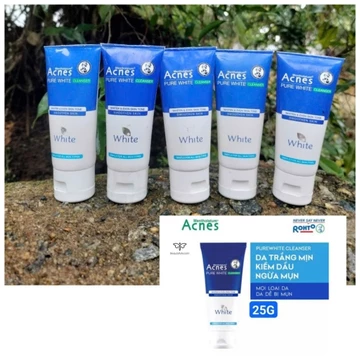 (COMBO 5) Sữa rửa mặt Acnes dưỡng trắng da 25 gr DATE CẮT - sữa rửa mặt Acnes pure white 25g/mỗi tuýp