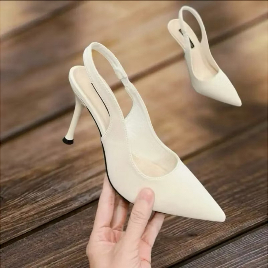 [ bigsize 35-41 ] Giầy cao gót mũi nhọn chất da mềm mịn gót 7p - 9p B09