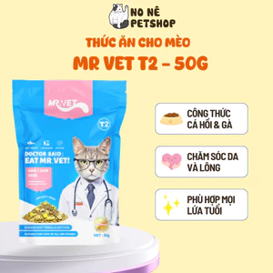 Hạt Cho Mèo MRVET T2 Holistic Gói Dùng Thử 50G Với 30% Protein Dùng Cho Mèo
