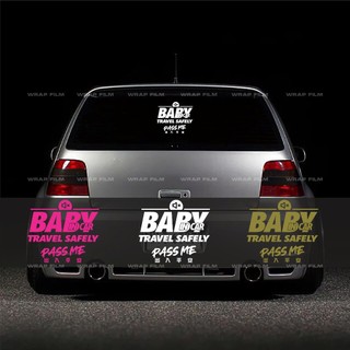 Tem decal Baby TRAVEL SAFELY phong cách cá tính, thiết kế chữ đậm kết hợp chữ độc đáo, tạo điểm nhấn nổi bật (TC016)