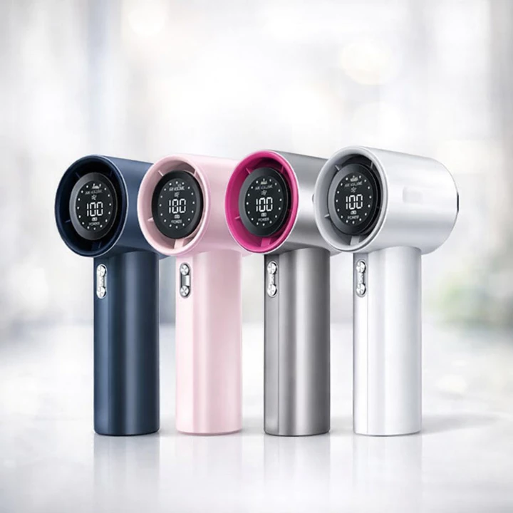 Quạt tích điện gió mạnh 100 cấp độ có màn hình kĩ thuật số Quạt cầm tay mini tuabin làm mát phù hợp ngoài trời thể thao