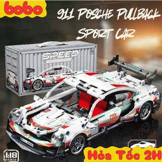 [Động Cơ Cót] Mô Hình lắp ráp siêu Xe oto Pos 911 Pullblack 27cm Tỷ Lệ 1:18 Đồ Chơi Thông Minh, Bảo Hàng Bởi Bobo