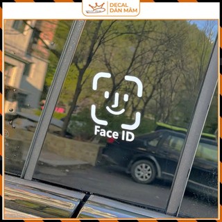 Decal dán kính ô tô Face ID – Cá tính & hài hước 9 (TC009)