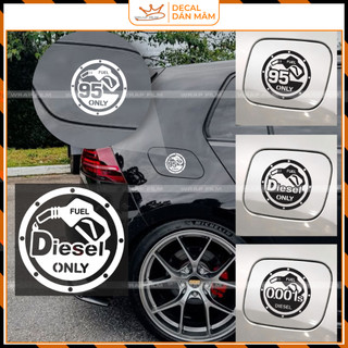 Tem dán Nắp Bình Xăng 95 ONLY / Diesel ONLY – Decal Ô Tô Thể Thao
