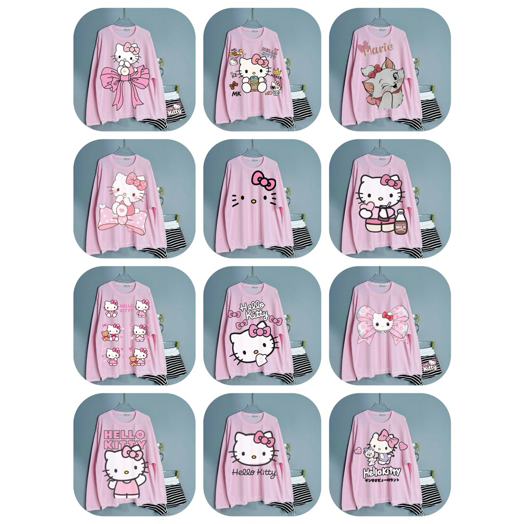 Set Bộ HELLO KITTY Tay Dài Mix Đùi Dễ Thương