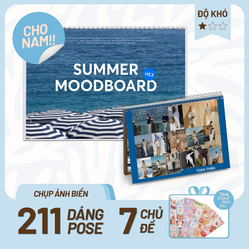 Giáo Trình Chụp Ảnh Đi Biển cho Nam: Summer Moodboard (Mã HE3)
