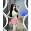Set áo thun cúp nhún in hình mèo kèm chân váy xếp ly