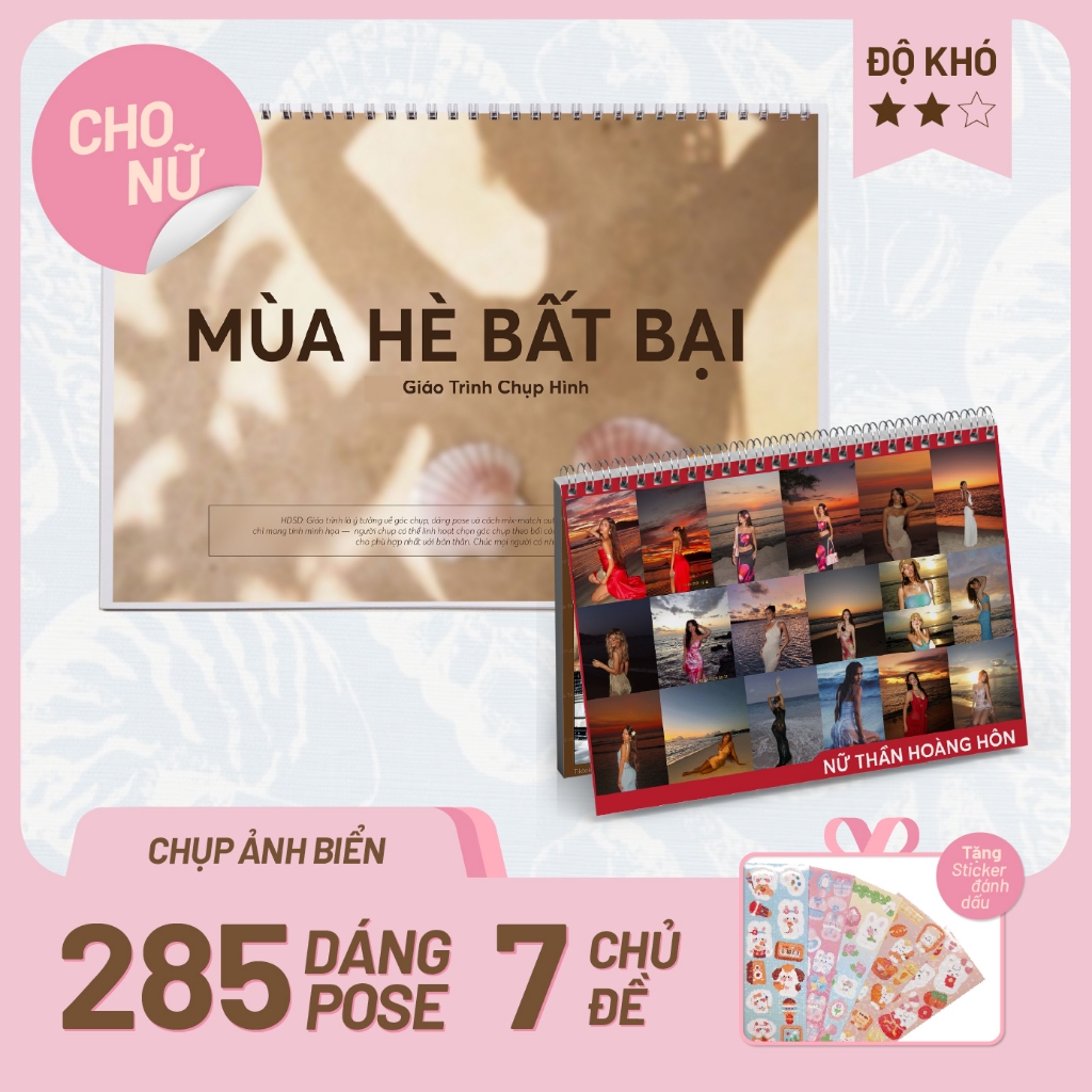 Giáo Trình Chụp Ảnh Đi Biển cho Nữ: Mùa Hè Bất Bại (Mã HE1)