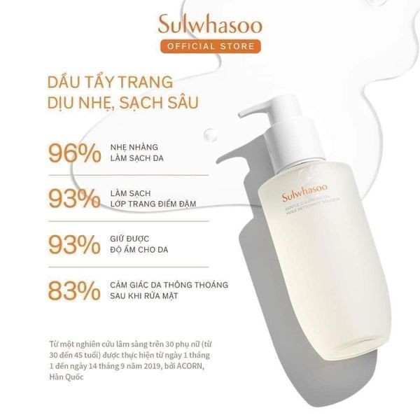Dầu Tẩy Trang Sulwhasoo Gentle Cleansing Oil 50ml – Làm Sạch Sâu, Dịu Nhẹ Cho Mọi Loại Da