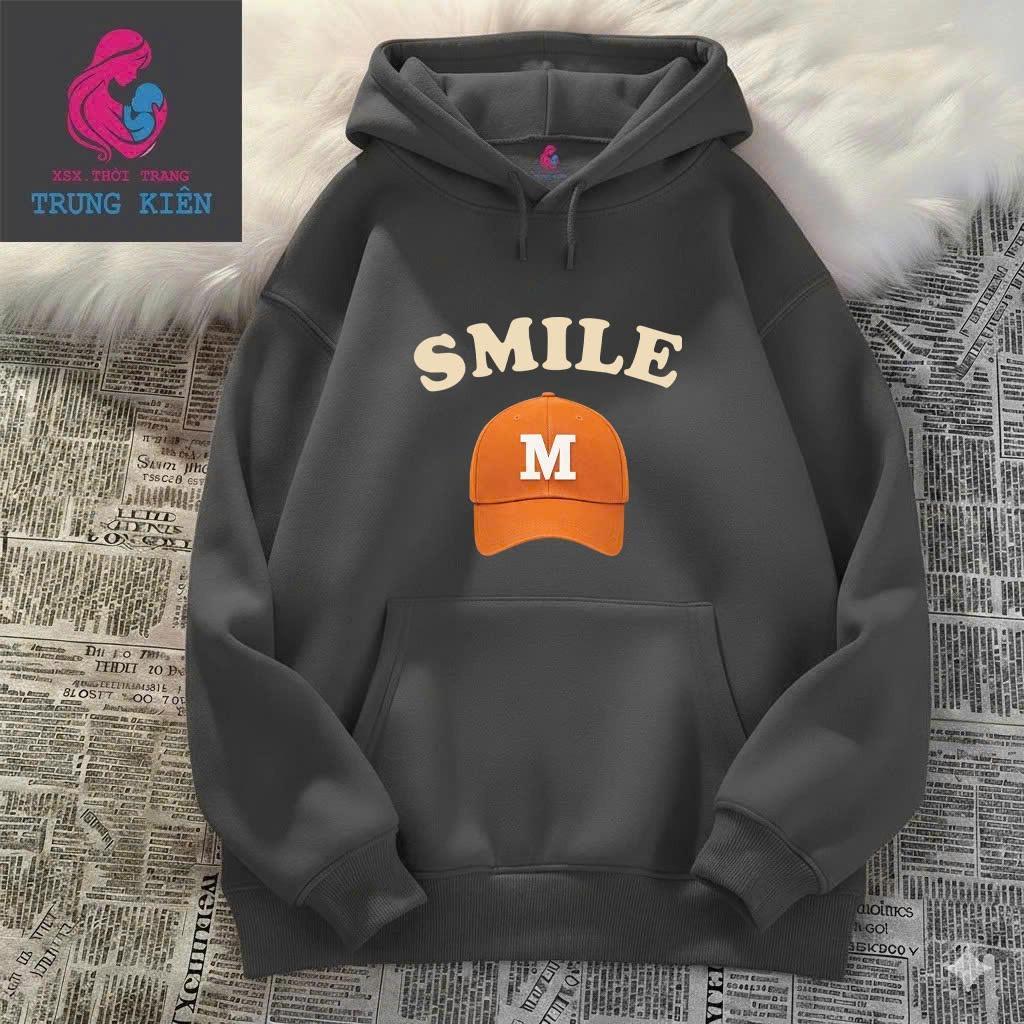Áo Hoodie Trẻ Em Nỉ Cotton Mềm Mịn, Hình MŨ SMILE, Phong Cách Thời Trang Thu Đông CHO CÁC BE TRAI BÉ GÁI .