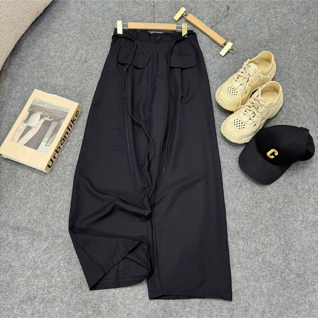 Quần Dài Nữ Ống Rộng Bigsize Cạp Cao Siêu Hách Dáng, Quần Ống Suông Bigsize Nữ Nắp Vải Cotton Lạnh Mềm Mát QDNT