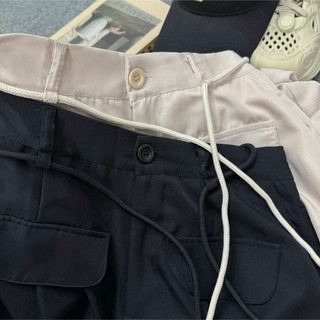 Quần ống suông NHỎ CLOTHING bigsize dài nắp túi bigsize nữ dây kiểu cột dây xinh xắn - QDNT