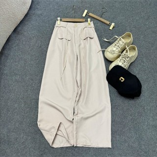 Quần ống suông NHỎ CLOTHING bigsize dài nắp túi bigsize nữ dây kiểu cột dây xinh xắn - QDNT