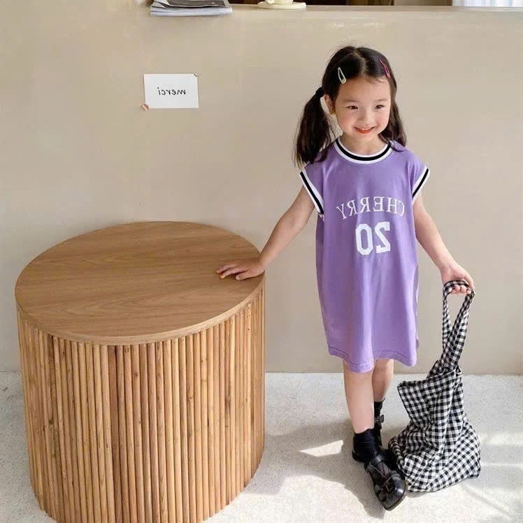 Váy bé gái 3 lỗ nhí chất tixi mềm mát thấm hút mồ hôi sz 9- 35kg