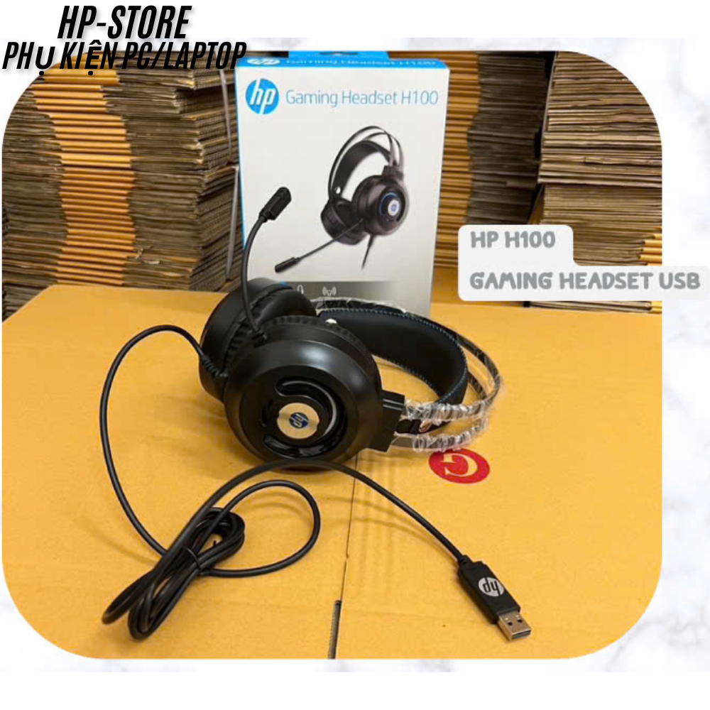 Tai nghe Gaming HP H100 Leb RGB kết nối cổng USB 7.1 âm thanh cực hay, có Mic, chuyên Game cho PC/Laptop