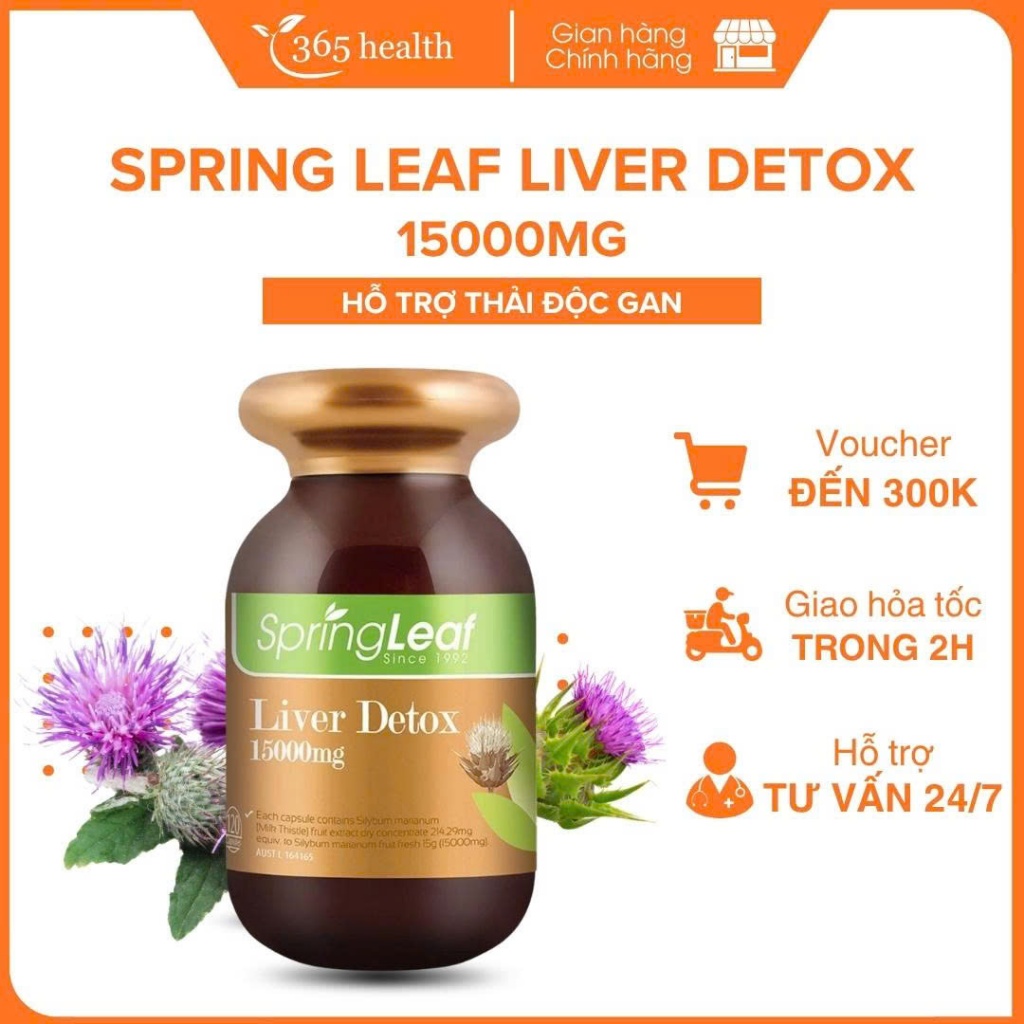Viên uống hỗ trợ thải độc gan SpringLeaf Liver Detox 15000mg