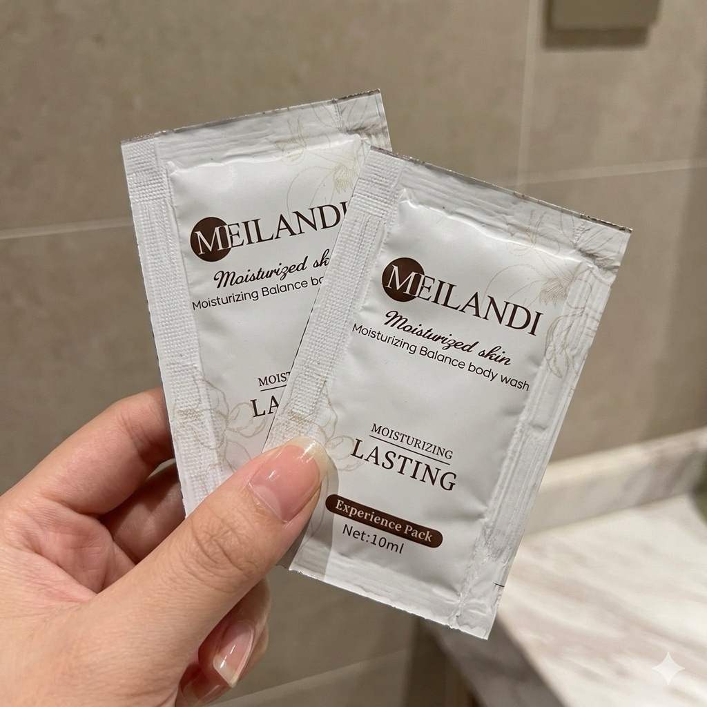 Set 2 gói Sữa Tắm Dưỡng Ẩm Trắng Da Hoa Trà Nhật Bản Meilandi Mini 10ml - Tiện lợi du lịch