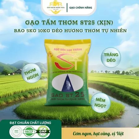 Gạo tấm St25 Bao 5kg 10kg Gạo Sạch Ngọc Nga, Gạo Tấm Thơm St25