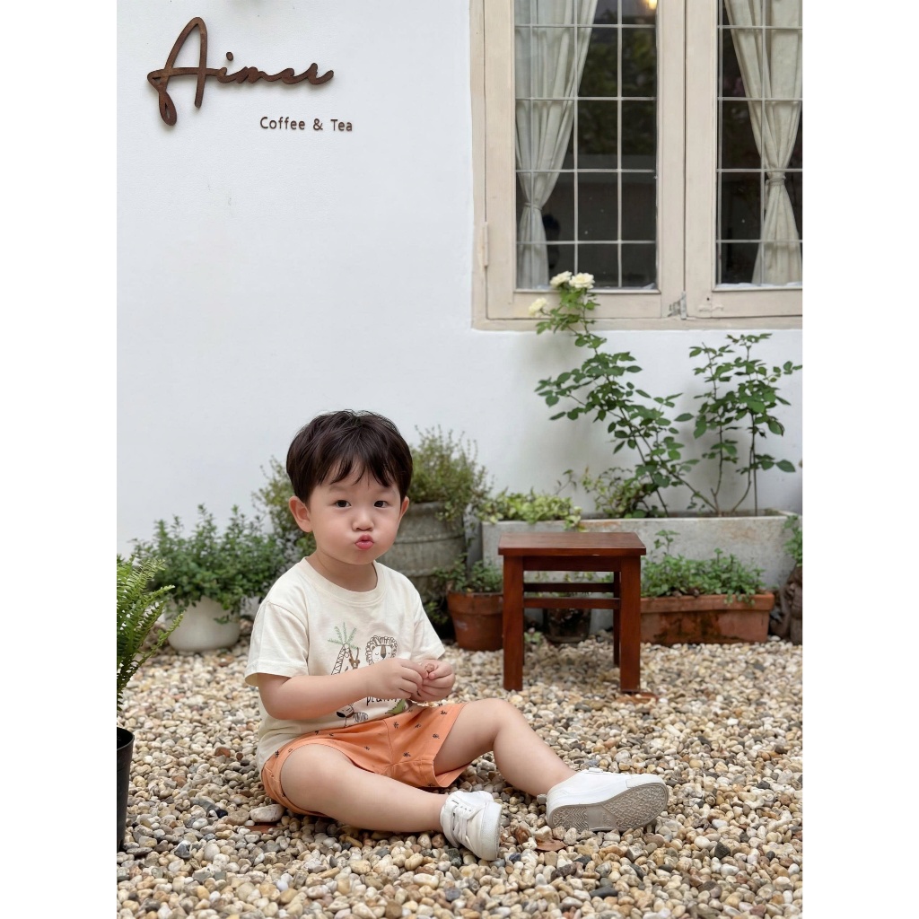 Set bộ cộc tay bé trai 1-6 tuổi Miniumbaby hình động vật cute, chất vải cotton mềm, co giãn SB2643