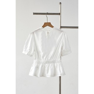 Áo Kiểu Nữ Dáng Peplum LAMER Cổ Tàu Tròn Chun Eo Cô Sở Thanh Lịch L61B26Q002