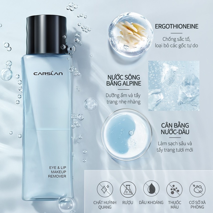 Tẩy trang CARSLAN dưỡng ẩm sạch lớp makeup tiện lợi 30ml | NHÍM HOUSE