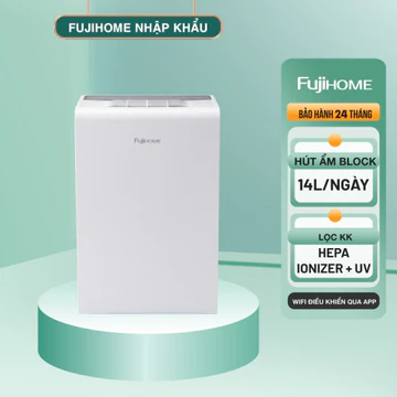 Máy hút ẩm lọc không khí FUJIHOME DH14W-HEPA công suất 14L/ngày, màng lọc hepa lọc bụi mịn