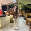 Áo sơ mi nâu GUMIN thiết kế áo dập ly phối bèo tiểu thư, Áo kiểu nữ bánh bèo thanh lịch sang trọng