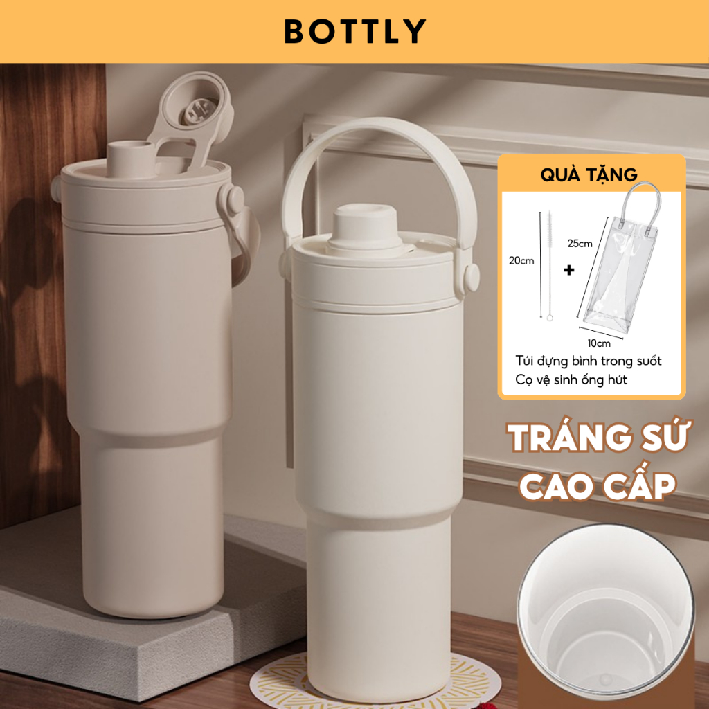 Ly giữ nhiệt khắc tên BOTTLY Simpl 735ml inox 316, lõi tráng sứ cao cấp, sang trọng, 84S735C