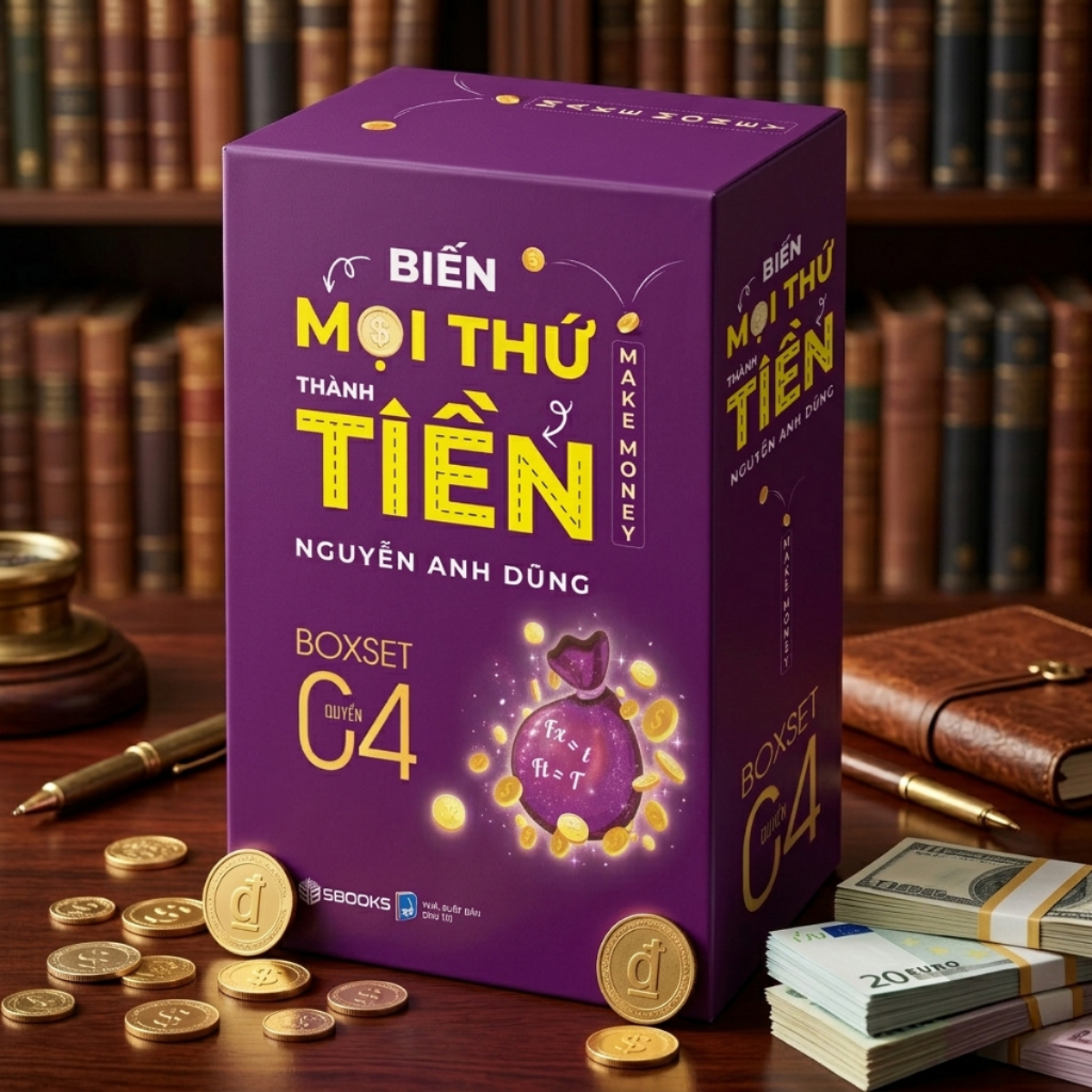 Boxset 4 Cuốn Biến Mọi Thứ Thành Tiền (Quyển 1+2+3+ 4) - Nguyễn Anh Dũng - SBOOKS