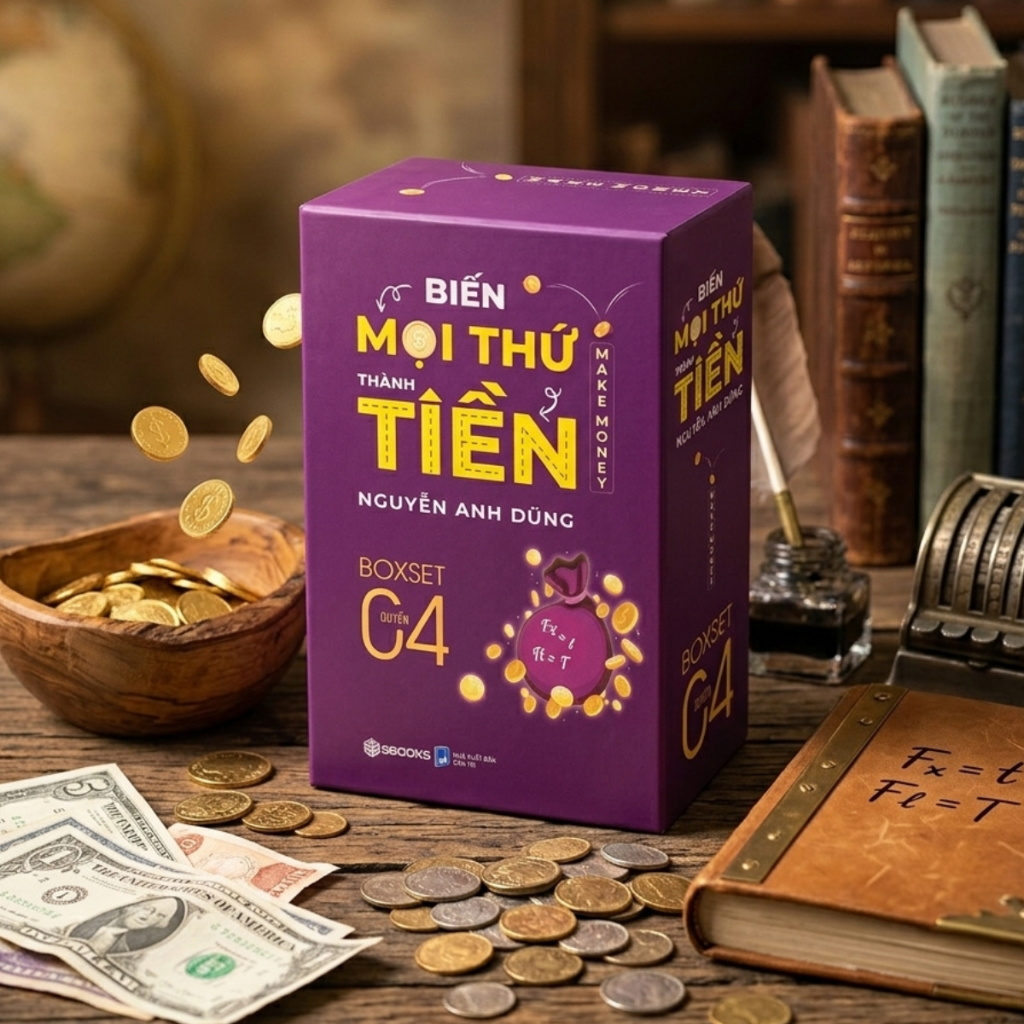 Boxset 4 Cuốn Biến Mọi Thứ Thành Tiền (Quyển 1+2+3+ 4) - Nguyễn Anh Dũng - SBOOKS