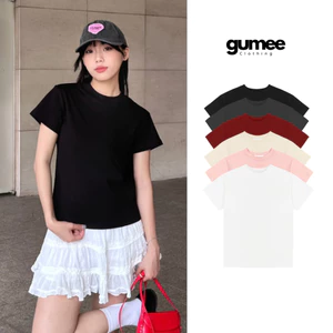 Áo thun baby tee nữ trơn basic ngắn tay cổ bo chun chất cotton mềm thoáng mát thấm hút mồ hôi - BBT