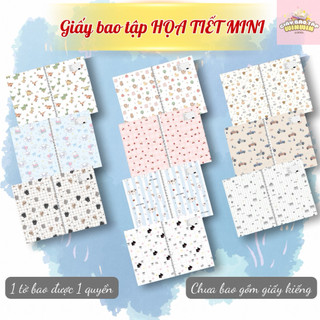(COMBO 5 Tờ Giấy BÓNG in ảnh) Giấy bao tập, giấy bao vở, bao sách chủ đề Hoạ tiết Mini | by Winwin