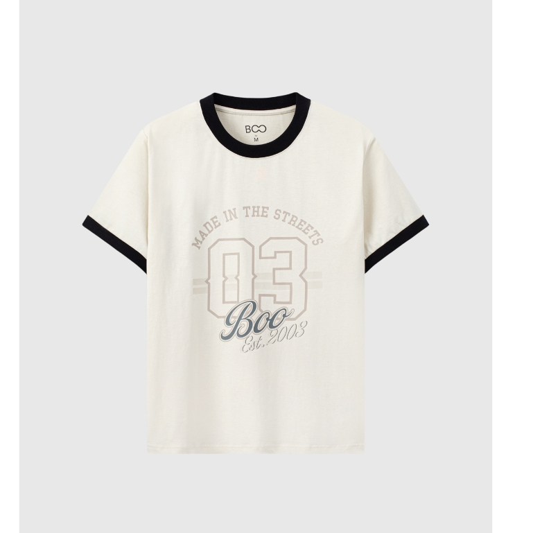 Áo Thun BOO Ringer Tee In Họa Tiết 03 Dành Cho Nữ Màu Sắc Trẻ Trung Chất Liệu Thấm Thoáng Mát, Thấm Hút Mồ Hôi