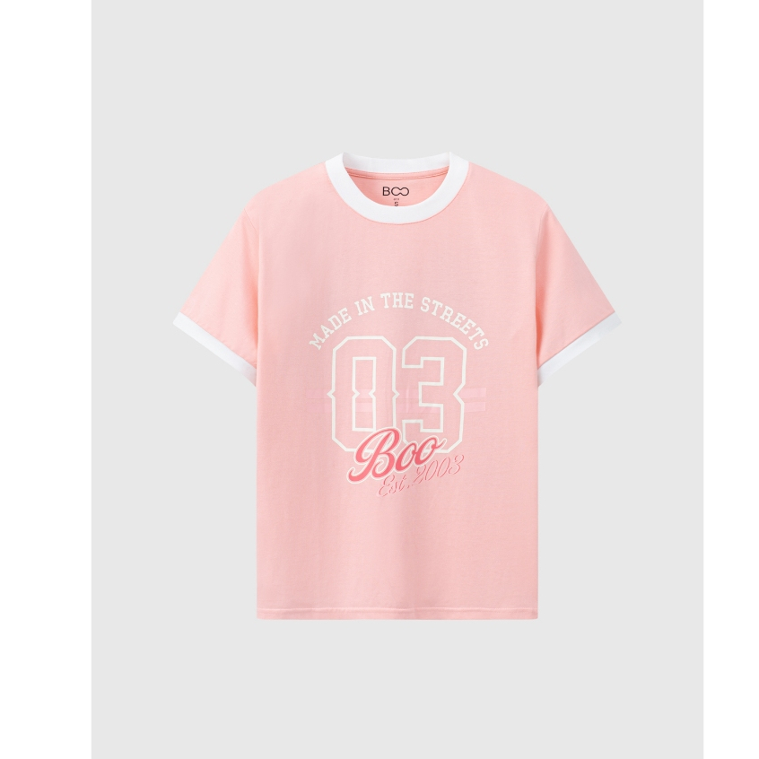 Áo Thun BOO Ringer Tee In Họa Tiết 03 Dành Cho Nữ Màu Sắc Trẻ Trung Chất Liệu Thấm Thoáng Mát, Thấm Hút Mồ Hôi