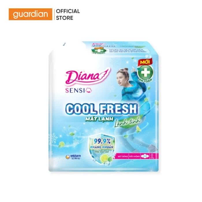 Băng Vệ Sinh Diana Sensi Cool Fresh Siêu Mỏng Có Cánh 23cm 20 Miếng