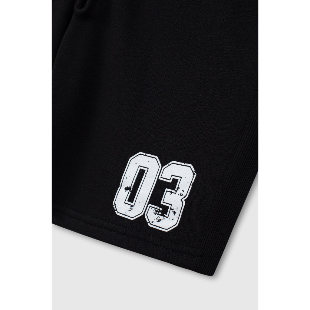 Quần Short Nỉ Nam BOO Bermuda Phối Bo Rib In Graphic 03 Chất Liệu nỉ da cá