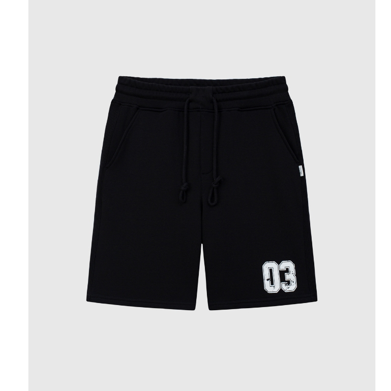 Quần Short Nỉ Nam BOO Bermuda Phối Bo Rib In Graphic 03 Chất Liệu nỉ da cá
